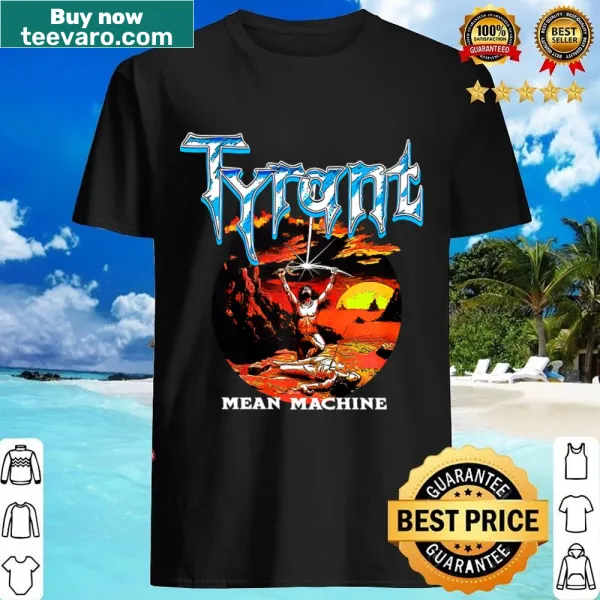 Bold graphic of 'Mean Machine' on shirt