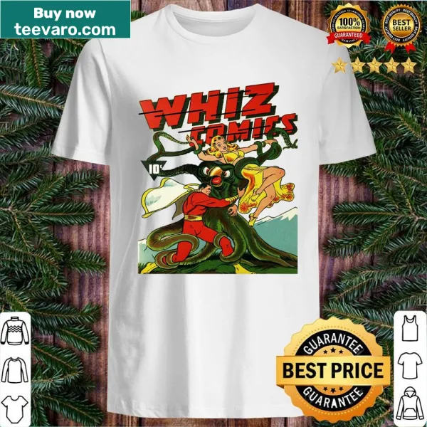 Vintage-style comic shirt with classic superhero design