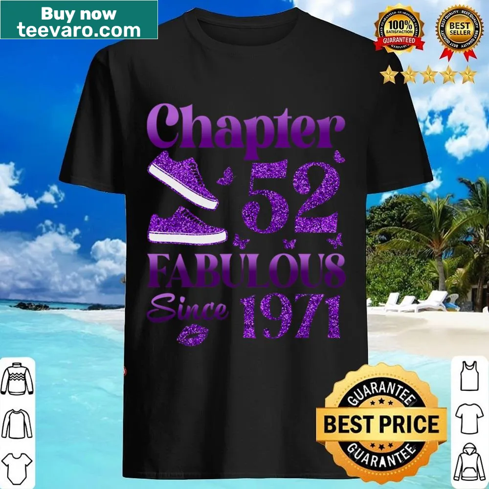 Typography shirt celebrating 52nd birthday since 1971