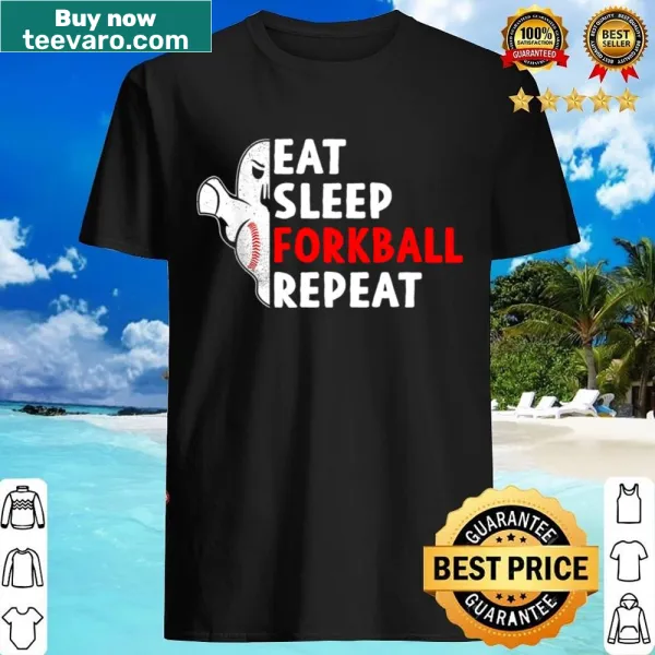 Funny t-shirt with 'Eat Sleep Forkball Repeat' text design