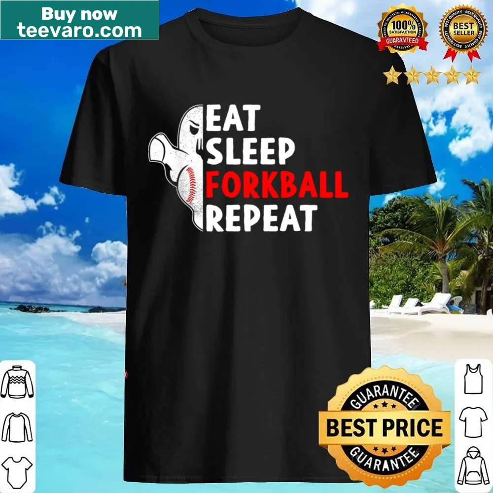 Funny t-shirt with 'Eat Sleep Forkball Repeat' text design