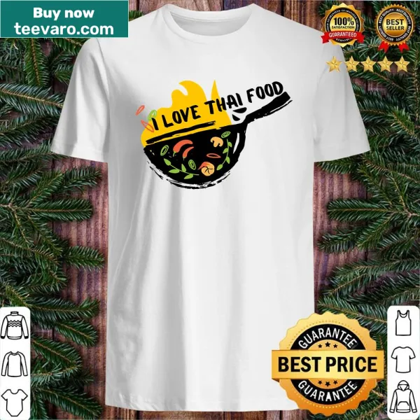 Illustrated shirt celebrating love for Thai food with playful graphics