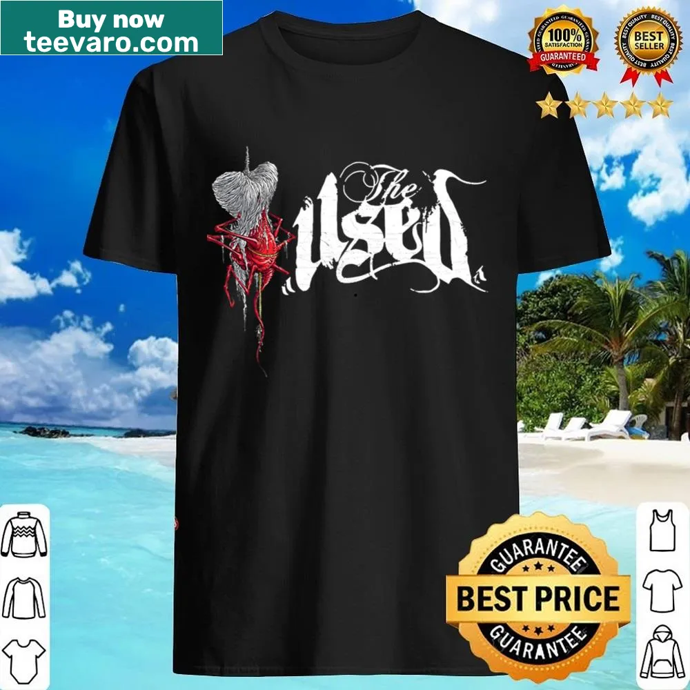 Illustrative shirt design representing The Used's themes of love and death