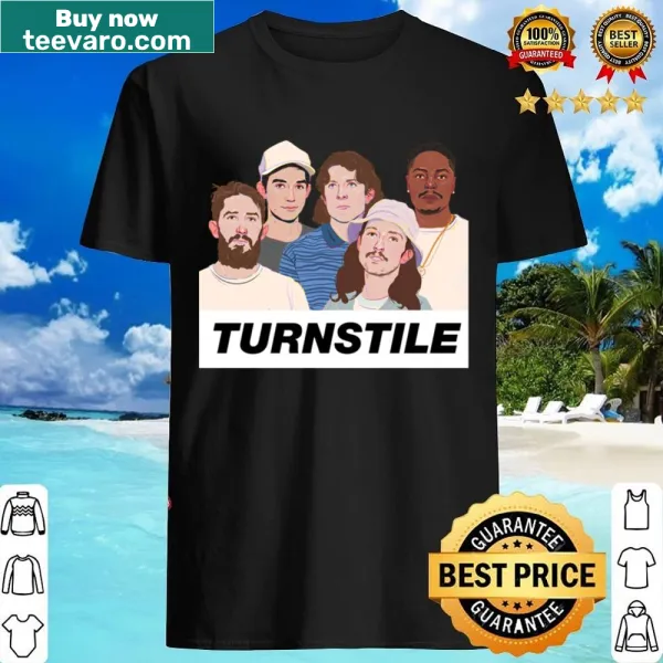 Shirt featuring a bold graphic of Turnstile band members