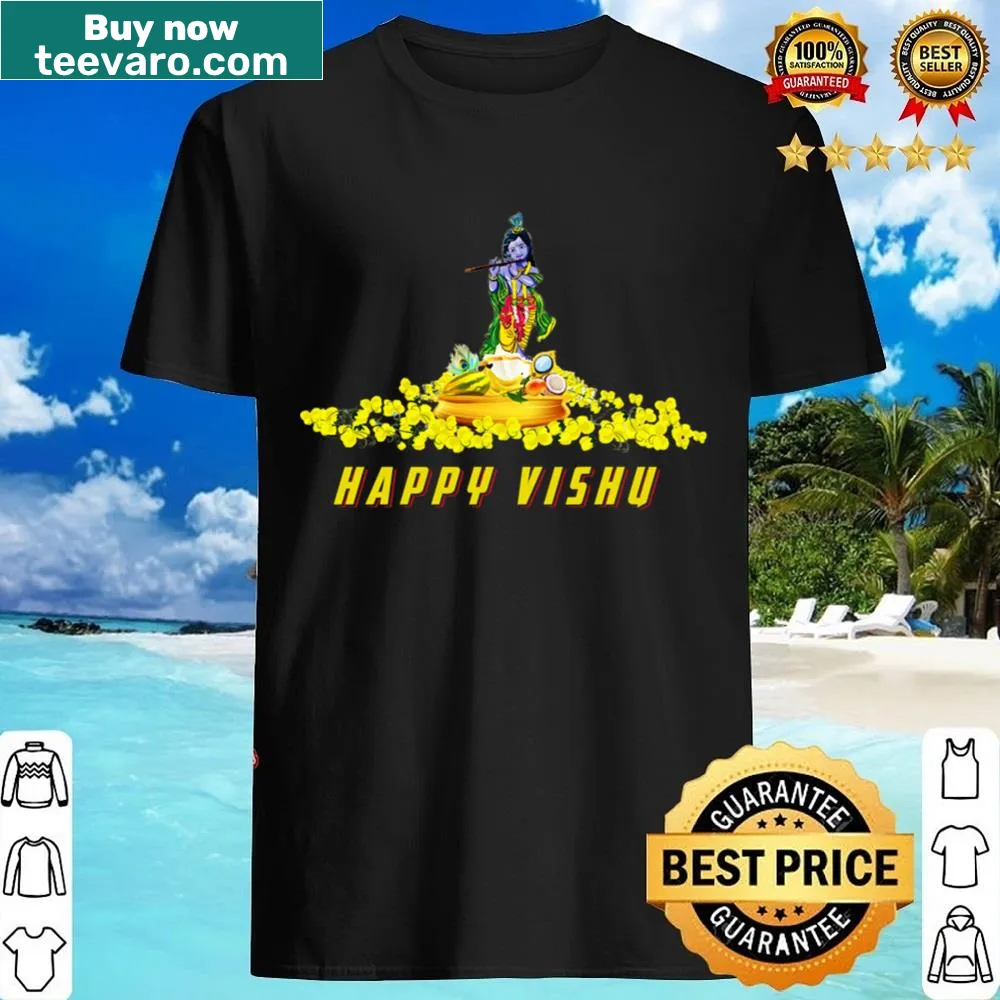 Typographic design celebrating Vishu on a shirt