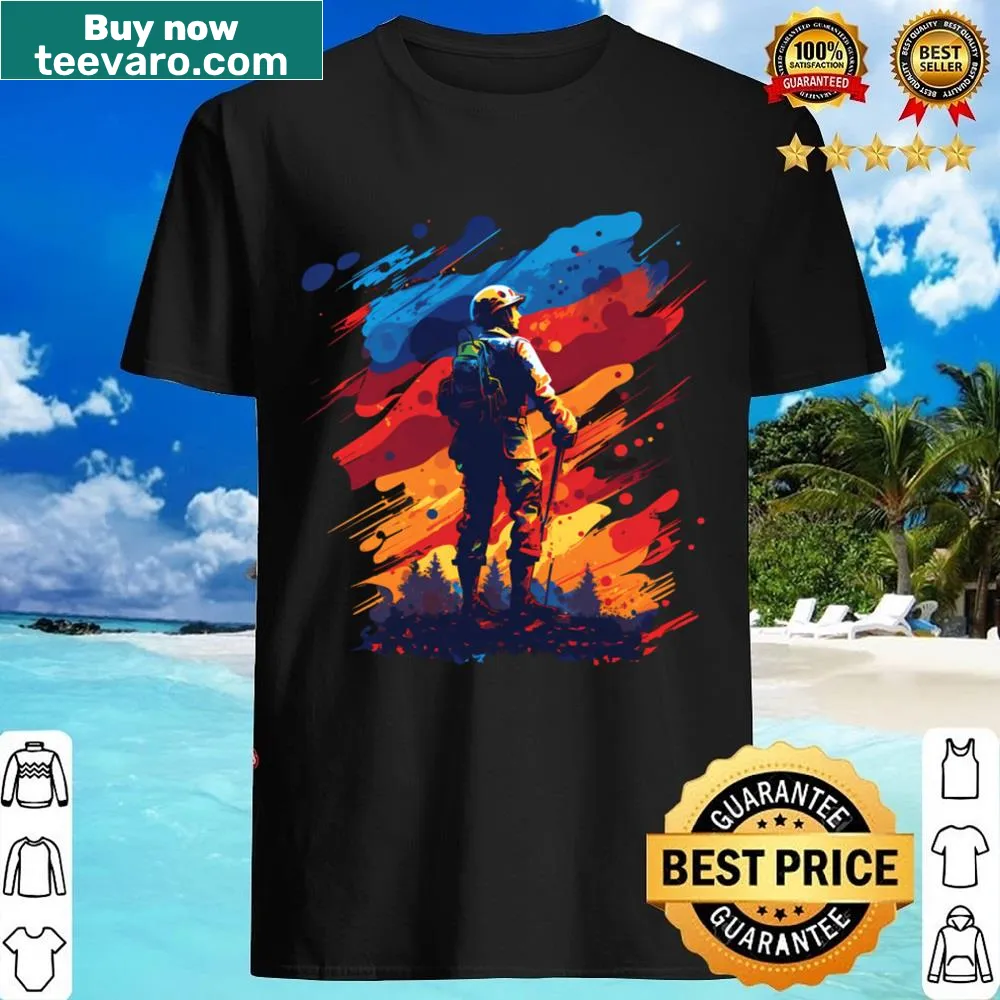 Graphic shirt featuring an American soldier design