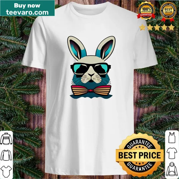 Cute Easter shirt featuring bunnies and floral leopard designs