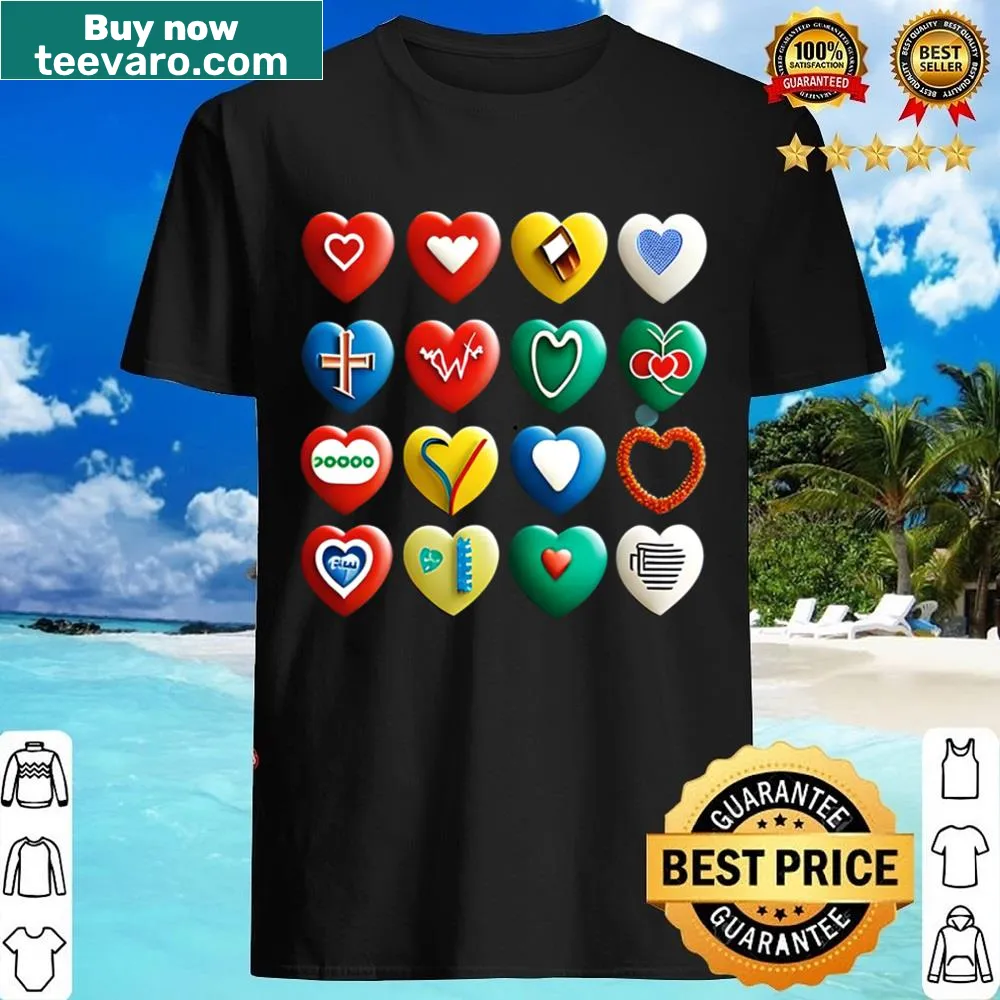 Playful text graphic on a love-themed shirt