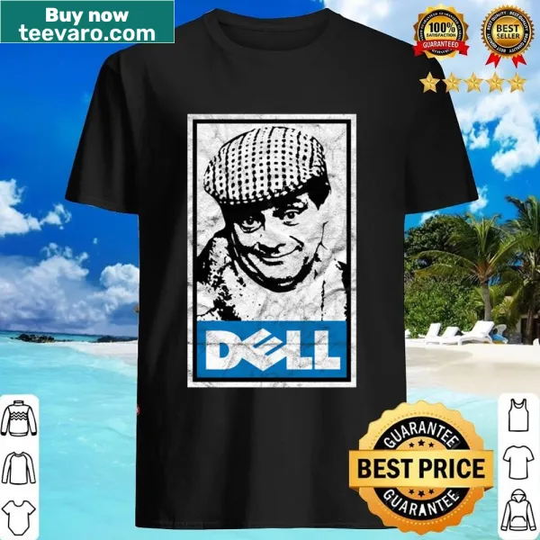Distressed black shirt with bold text referencing Dell Boy