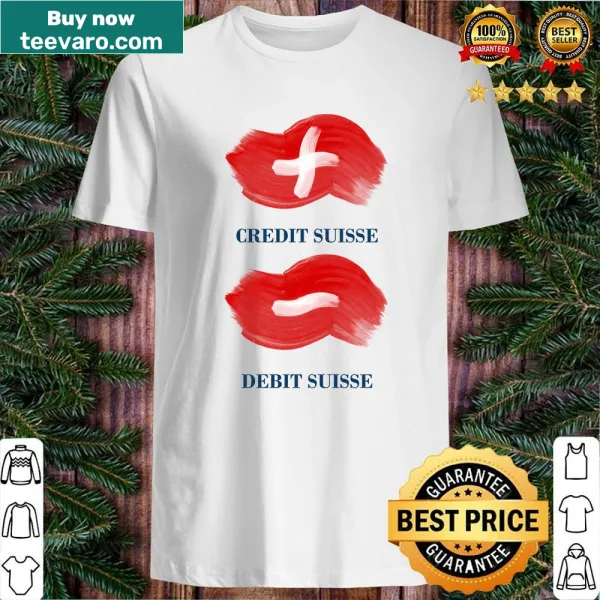 Professional shirt with Credit Suisse branding in stylish text