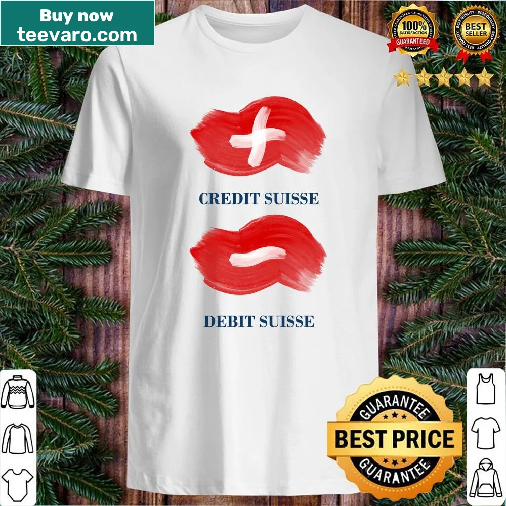 Professional shirt with Credit Suisse branding in stylish text