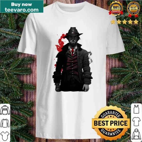 Creative Dracula illustration in cowboy attire shirt