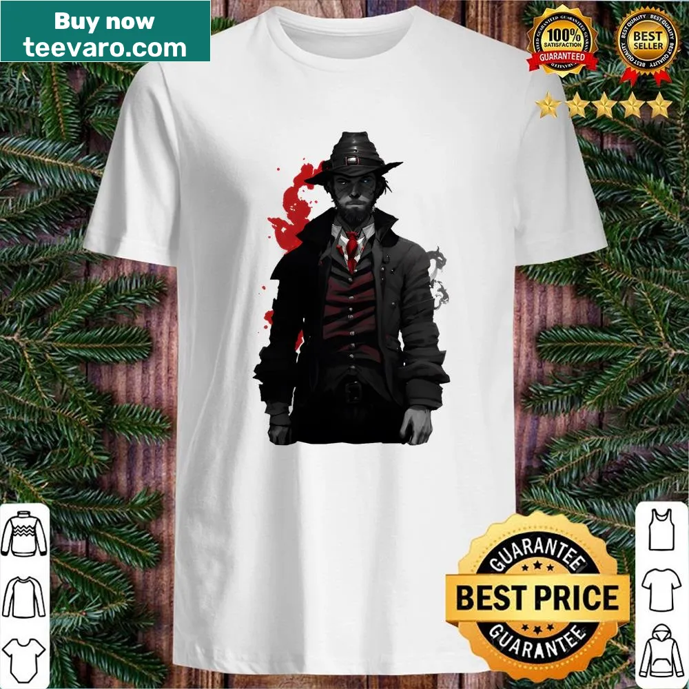 Creative Dracula illustration in cowboy attire shirt
