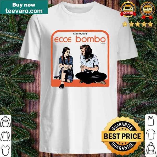 Minimalist typography shirt featuring the phrase Ecce Bombo by Nalsco