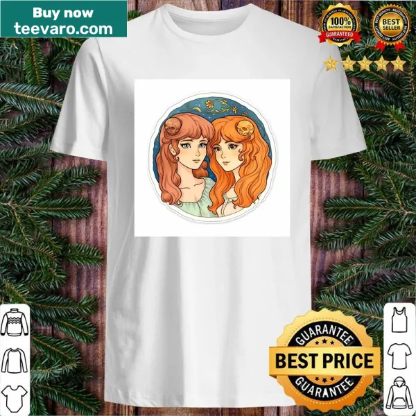 Ghibli-style girl design with Gemini zodiac elements.