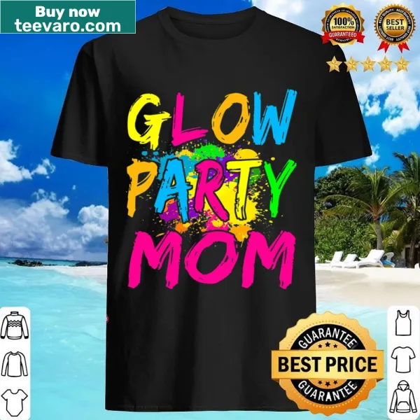 Cartoon graphic shirt for moms celebrating glow parties