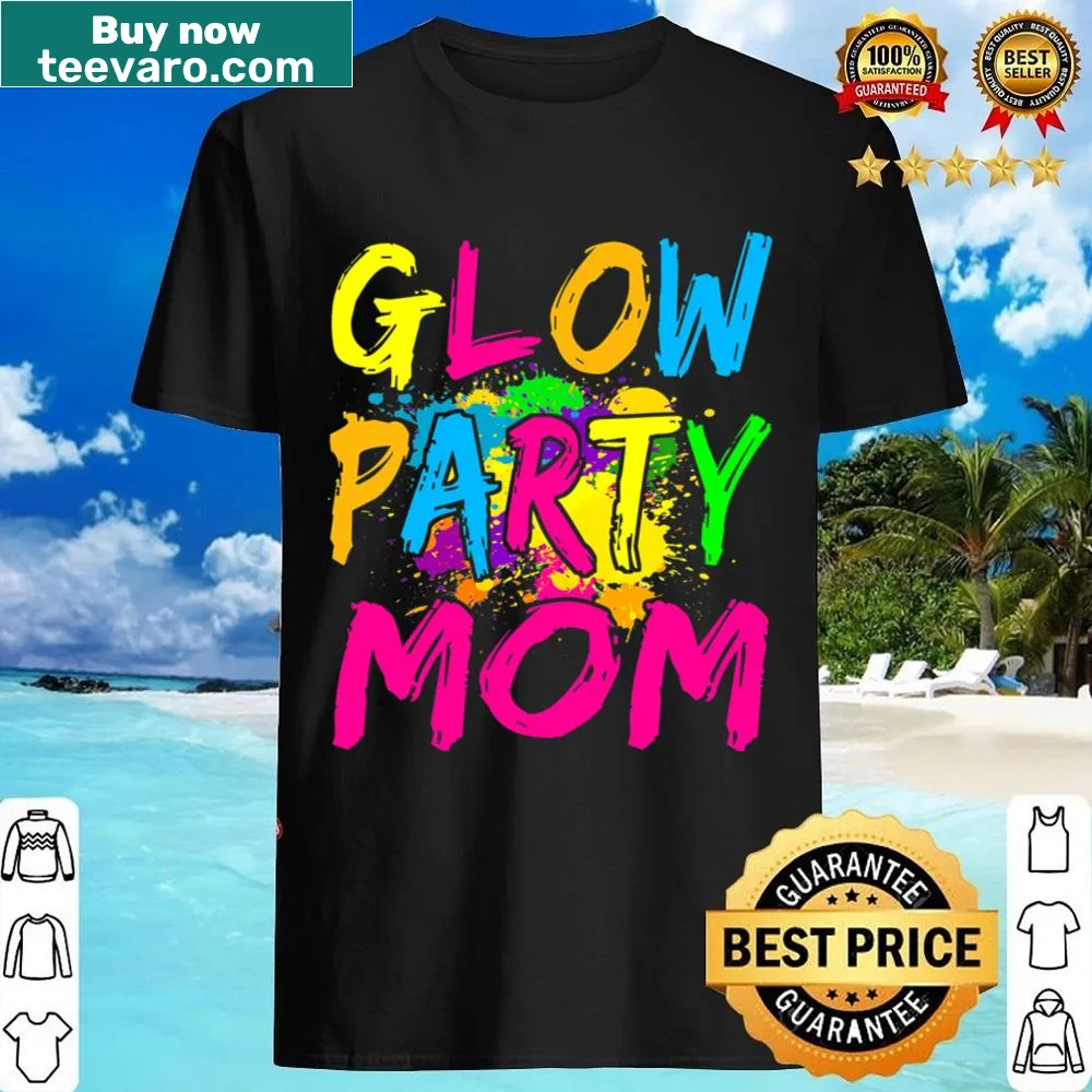 Cartoon graphic shirt for moms celebrating glow parties