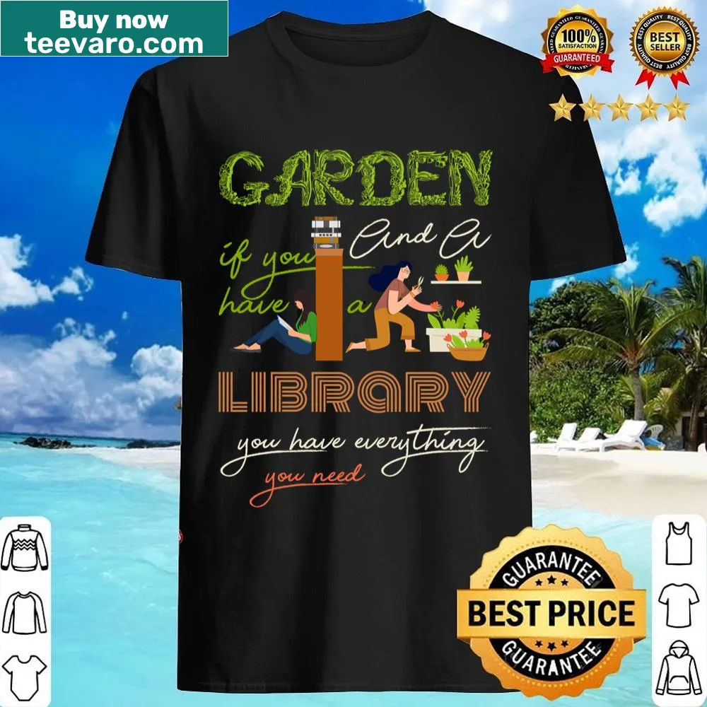 Badge-style graphic emphasizing garden and library