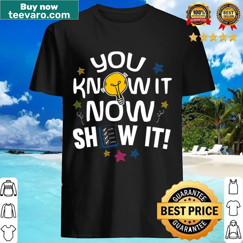 Shirt with humorous 'Motivation Test Day' typography
