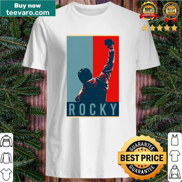 Vintage-style Rocky Balboa shirt featuring classic imagery