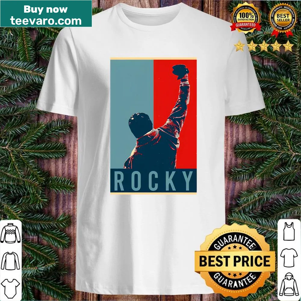 Vintage-style Rocky Balboa shirt featuring classic imagery