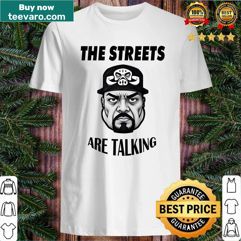 Bold black and white gangster design shirt, evoking urban culture