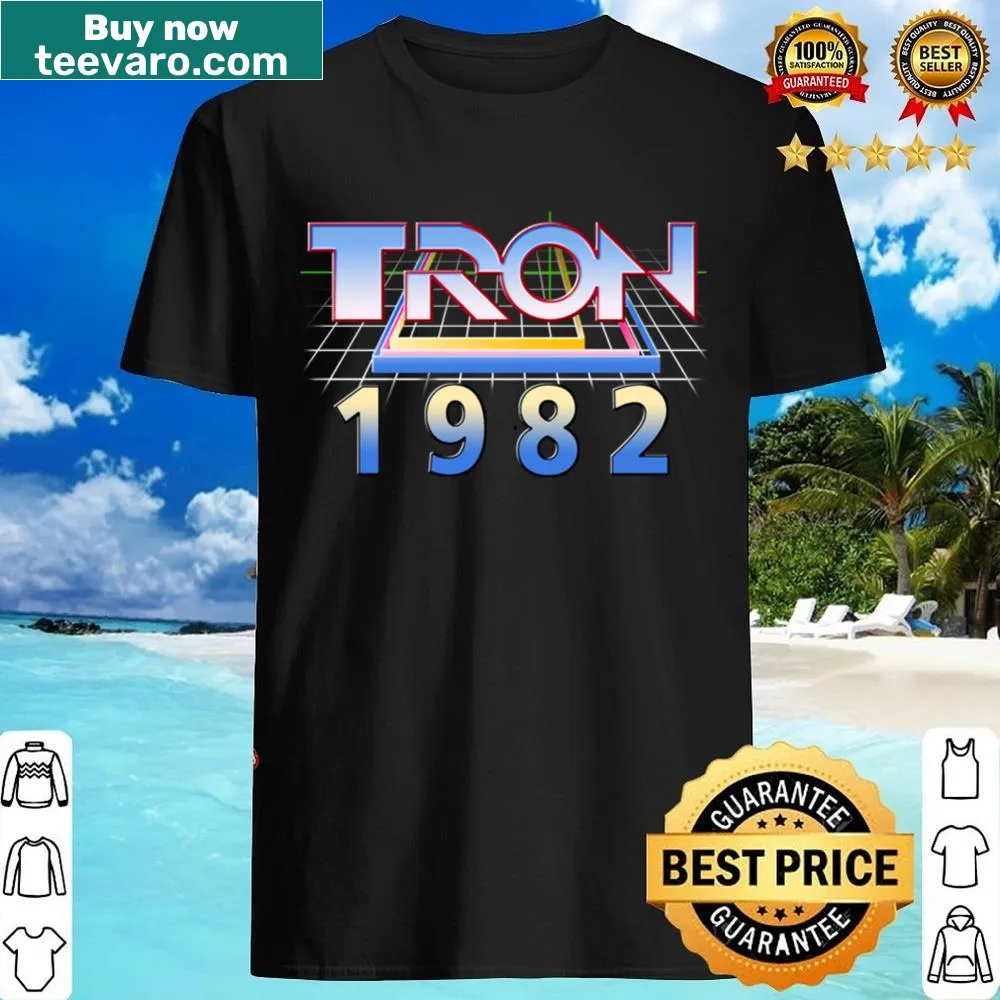T-shirt featuring graphics inspired by the movie Tron 1982