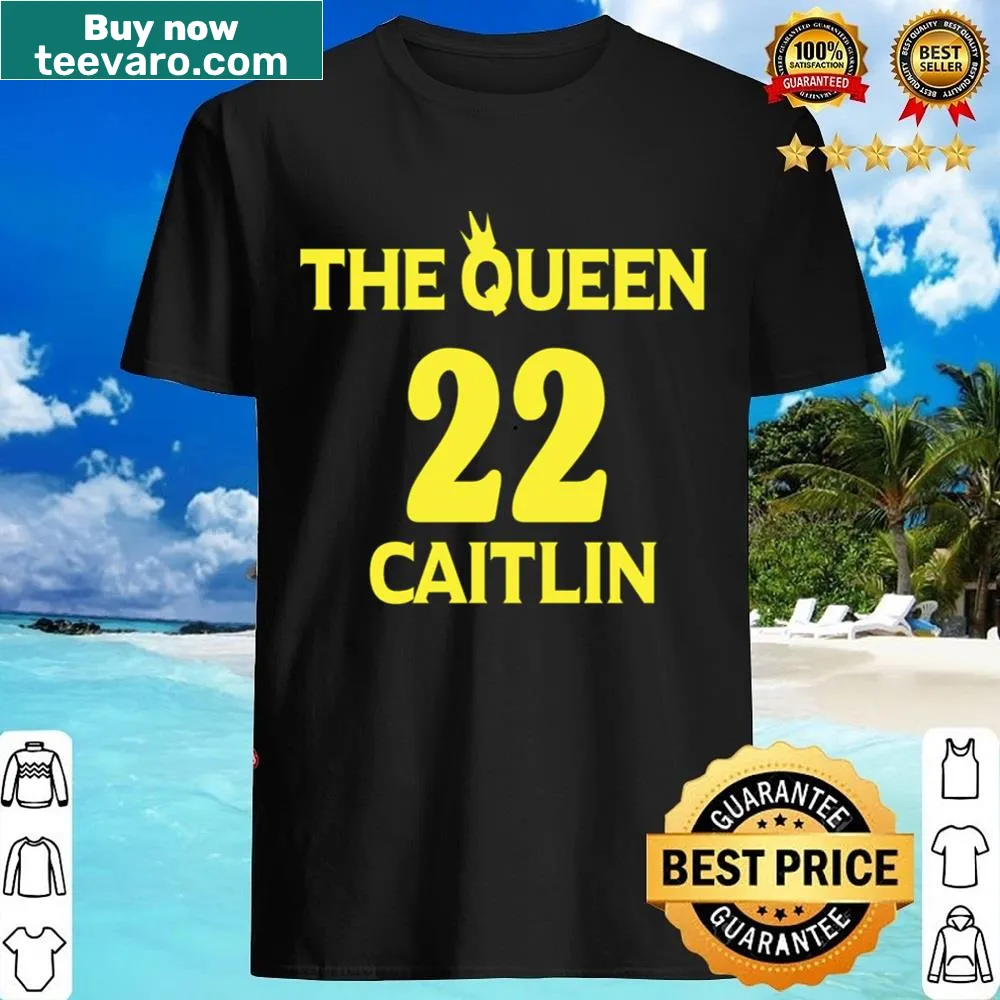 Caitlin The Queen written in bold typography on a T-shirt