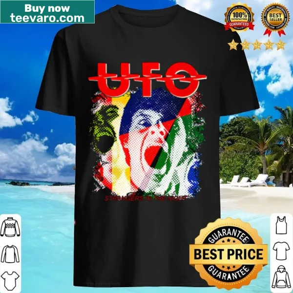 Shirt with a funny UFO and band design.