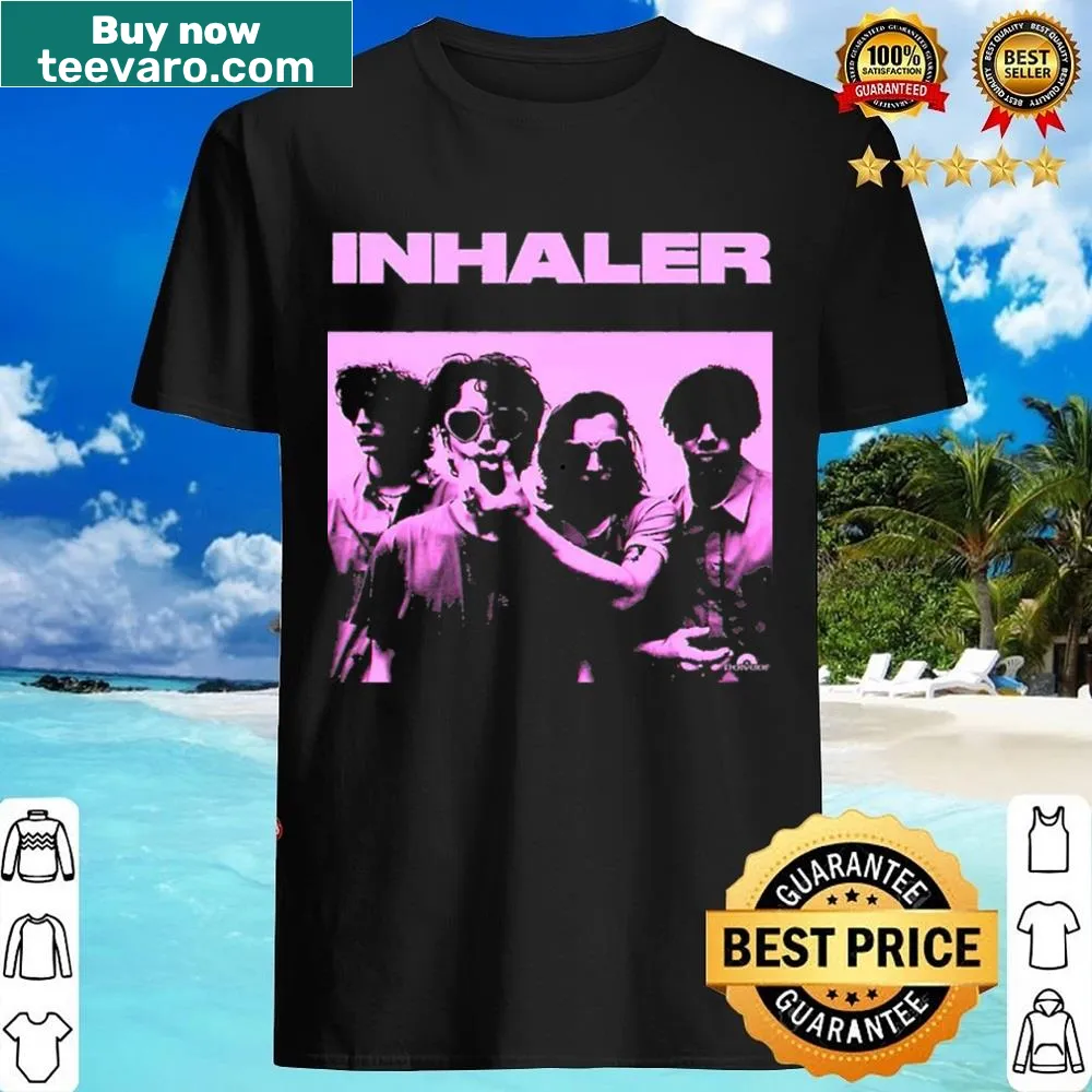Inhaler band shirt with playful cartoon graphics