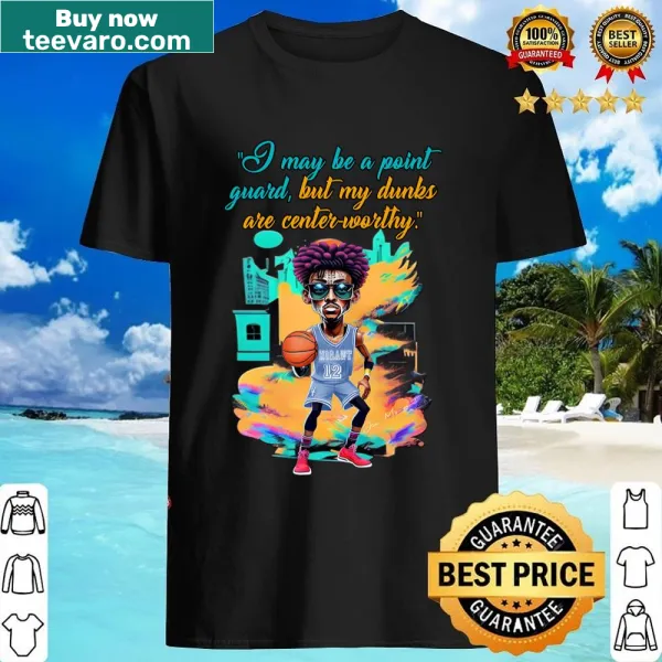 Playful cartoon design of Ja Morant on a shirt.