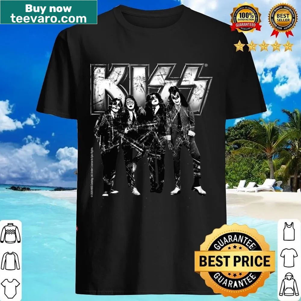 Kiss band shirt with nostalgic rock-themed illustration