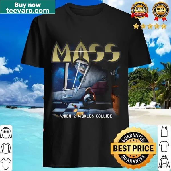 Bold typography shirt featuring the phrase 'When 2 Worlds Collide'.
