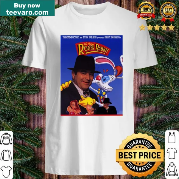 Whimsical poster-style Roger Rabbit shirt featuring beloved characters
