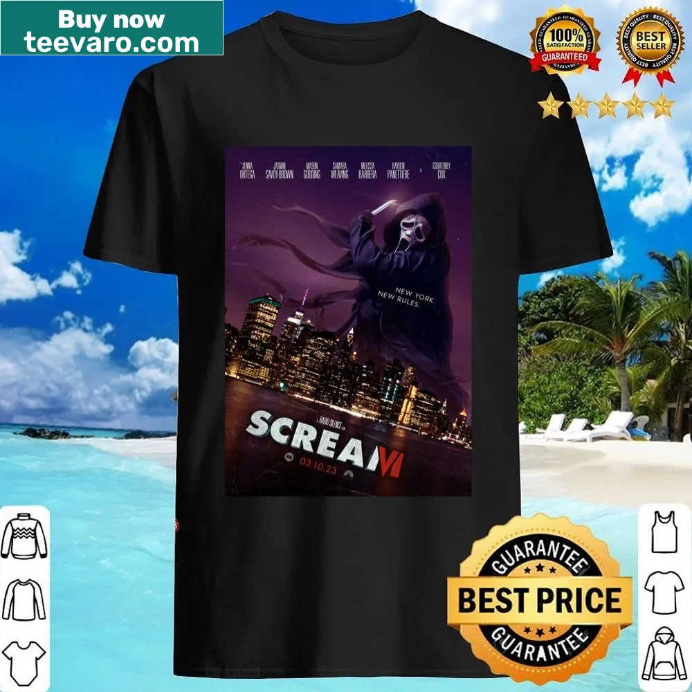 Spooky illustration on Scream 6 movie shirt