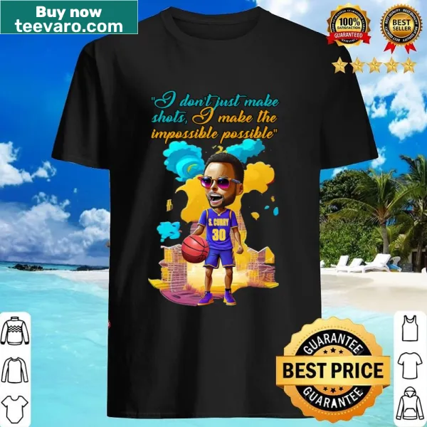 Illustrated bubblehead of Steph Curry on a basketball shirt