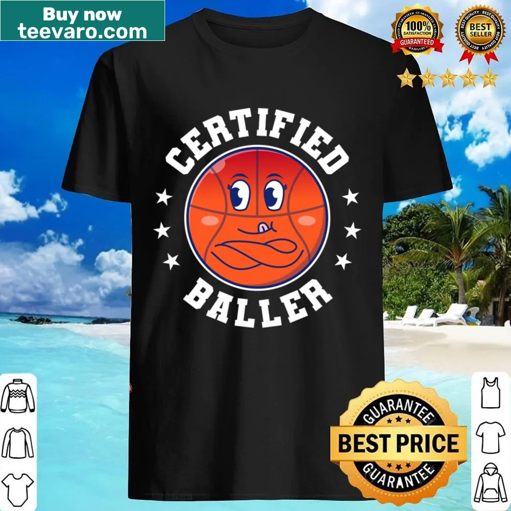 Funny basketball shirt with 'Certified Baller' text