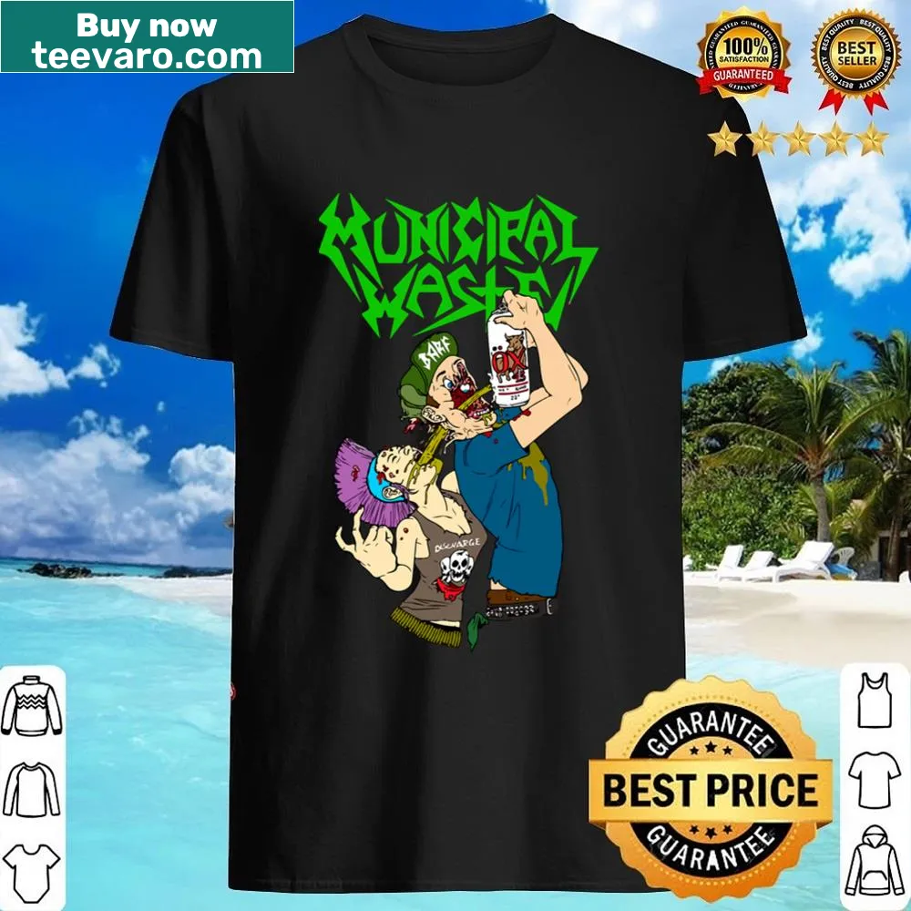 Vintage-style shirt with Municipal Waste band graphic