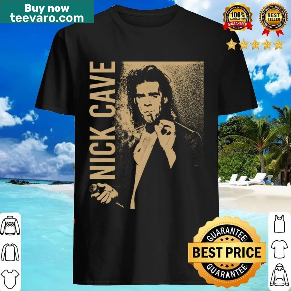 Shirt with graphic featuring the signature of Nick Cave and The Bad Seeds