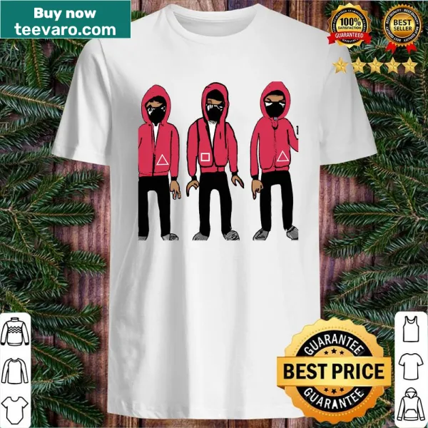 Fun graphic shirt inspired by Squid Games with game elements illustration
