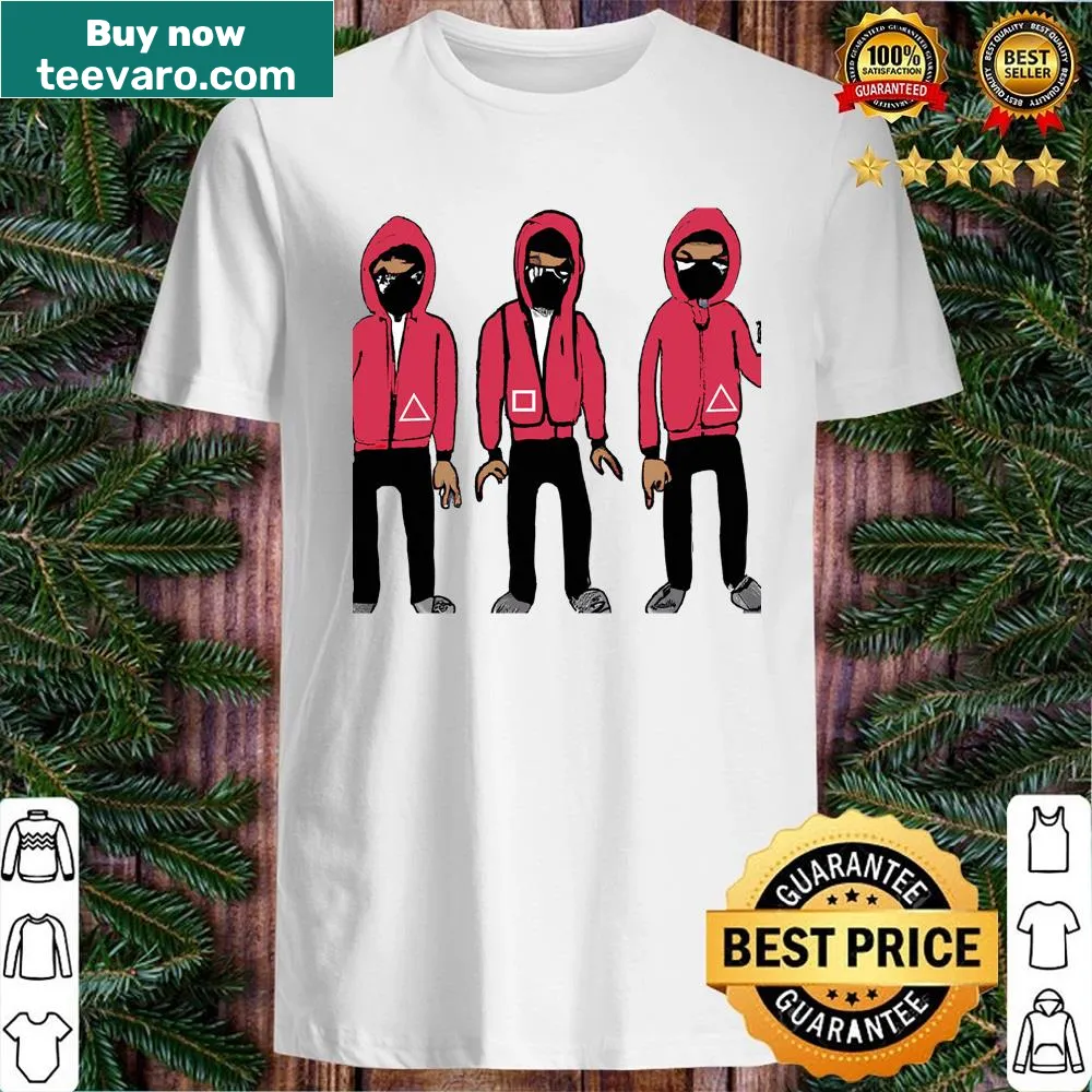 Fun graphic shirt inspired by Squid Games with game elements illustration