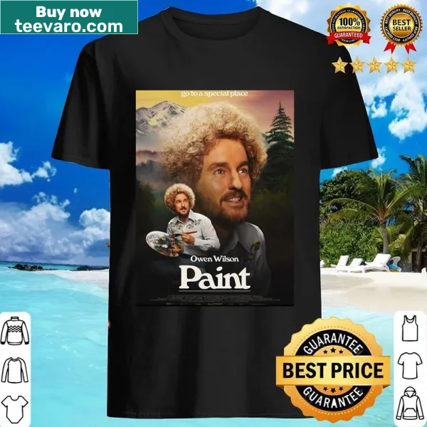 Minimalist shirt featuring the title Paint Movie 2023 and Owen Wilson