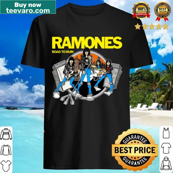 Playful Ramones-themed shirt for punk rock fans celebrating touring.