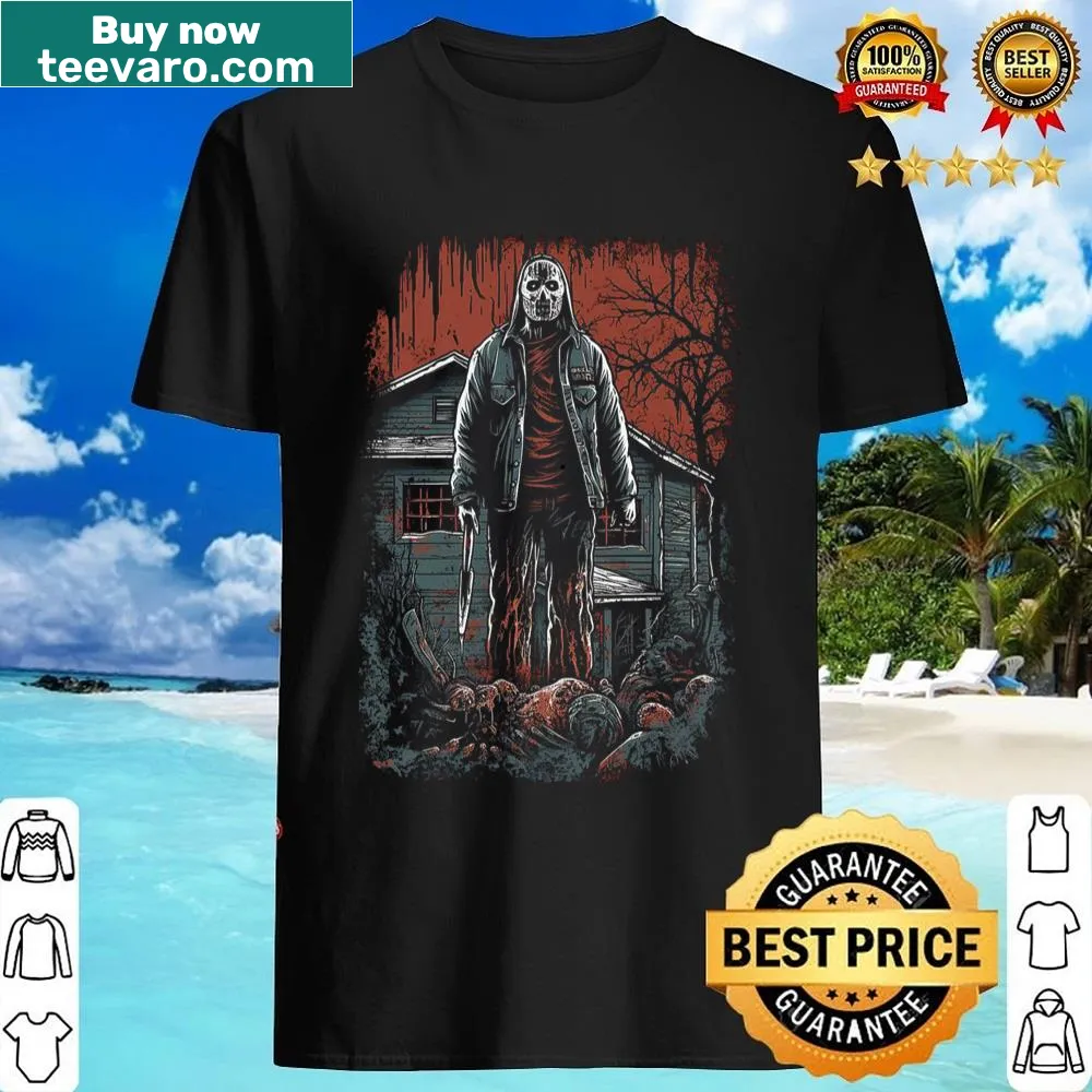 Illustrative horror-themed shirt with bold dramatic artwork.