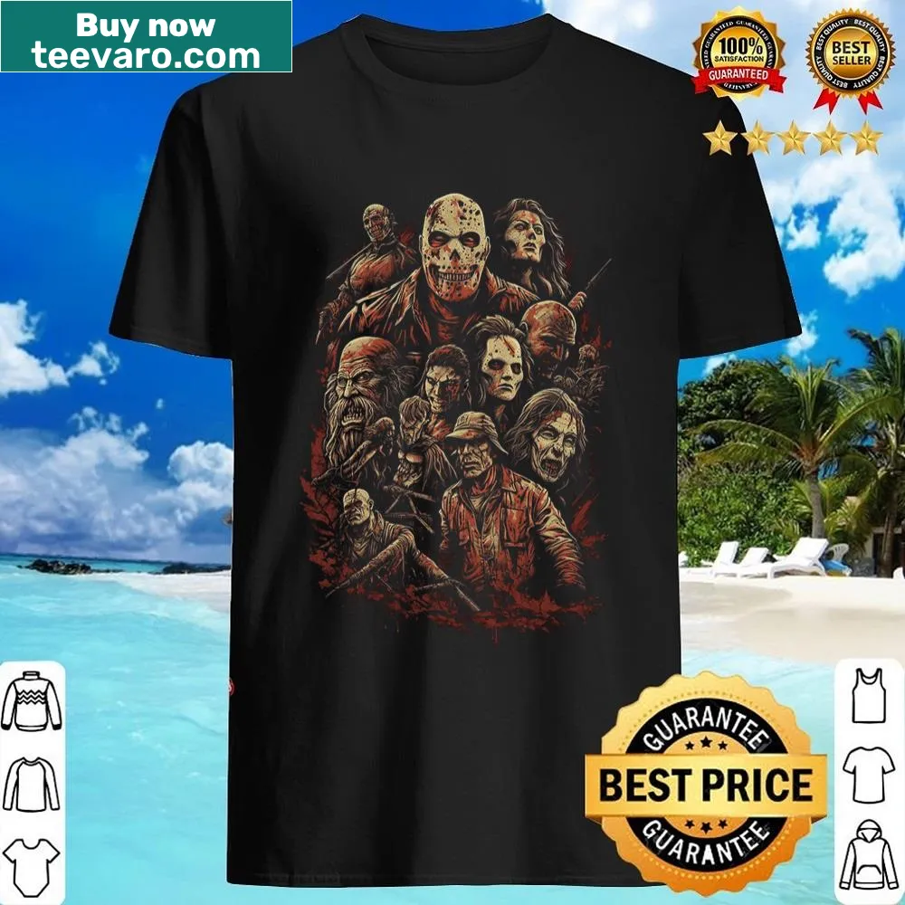 Illustrative shirt inspired by iconic horror film imagery.