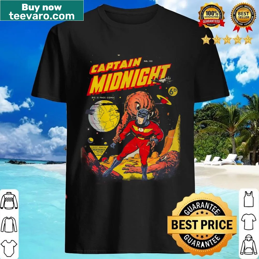 Vintage comic-style Captain Midnight shirt
