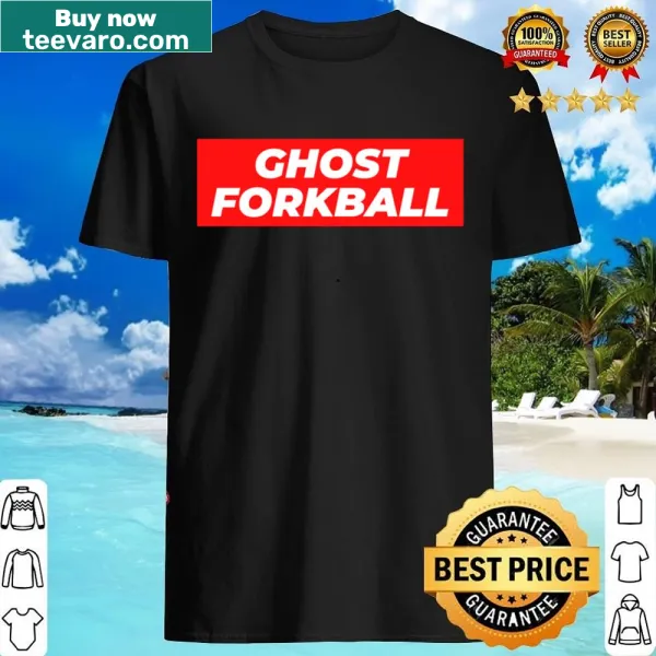 Playful ghost illustration in sports-themed shirt