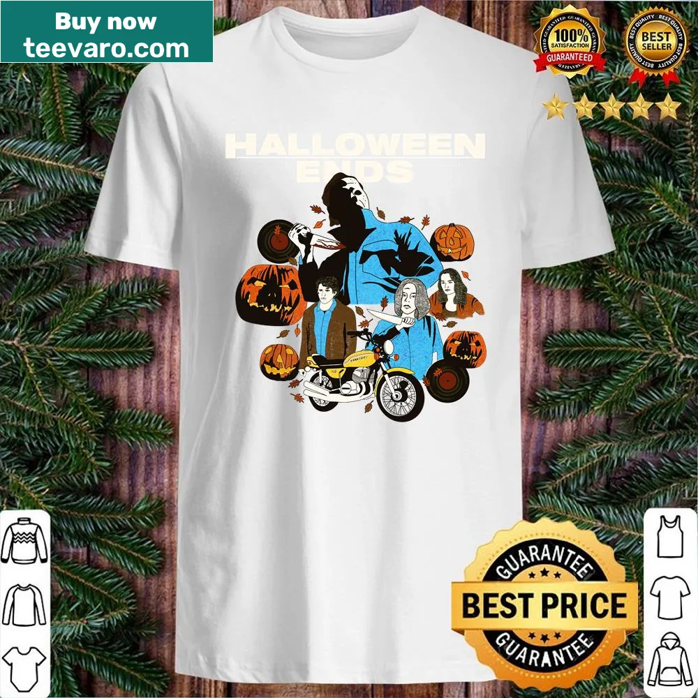 Shirt with a collage of iconic Halloween movie images