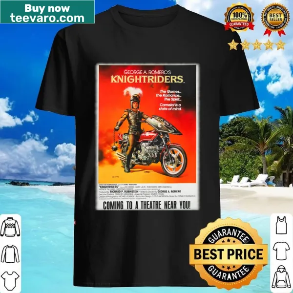 Vintage-style t-shirt inspired by Knightriders movie poster art