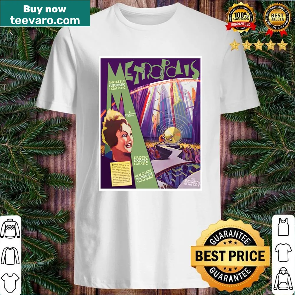 Vintage distressed shirt featuring the Metropolis 1927 movie poster